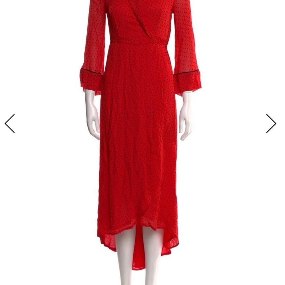 Ganni Women's Red and Orange Dress